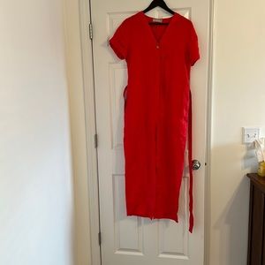 Everlane short sleeve linen jumpsuit